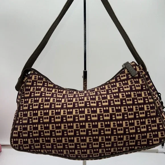 Bally Vintage Monogram Shoulder Bag Y2K Designer Purse Italian Leather - Picture 6 of 16